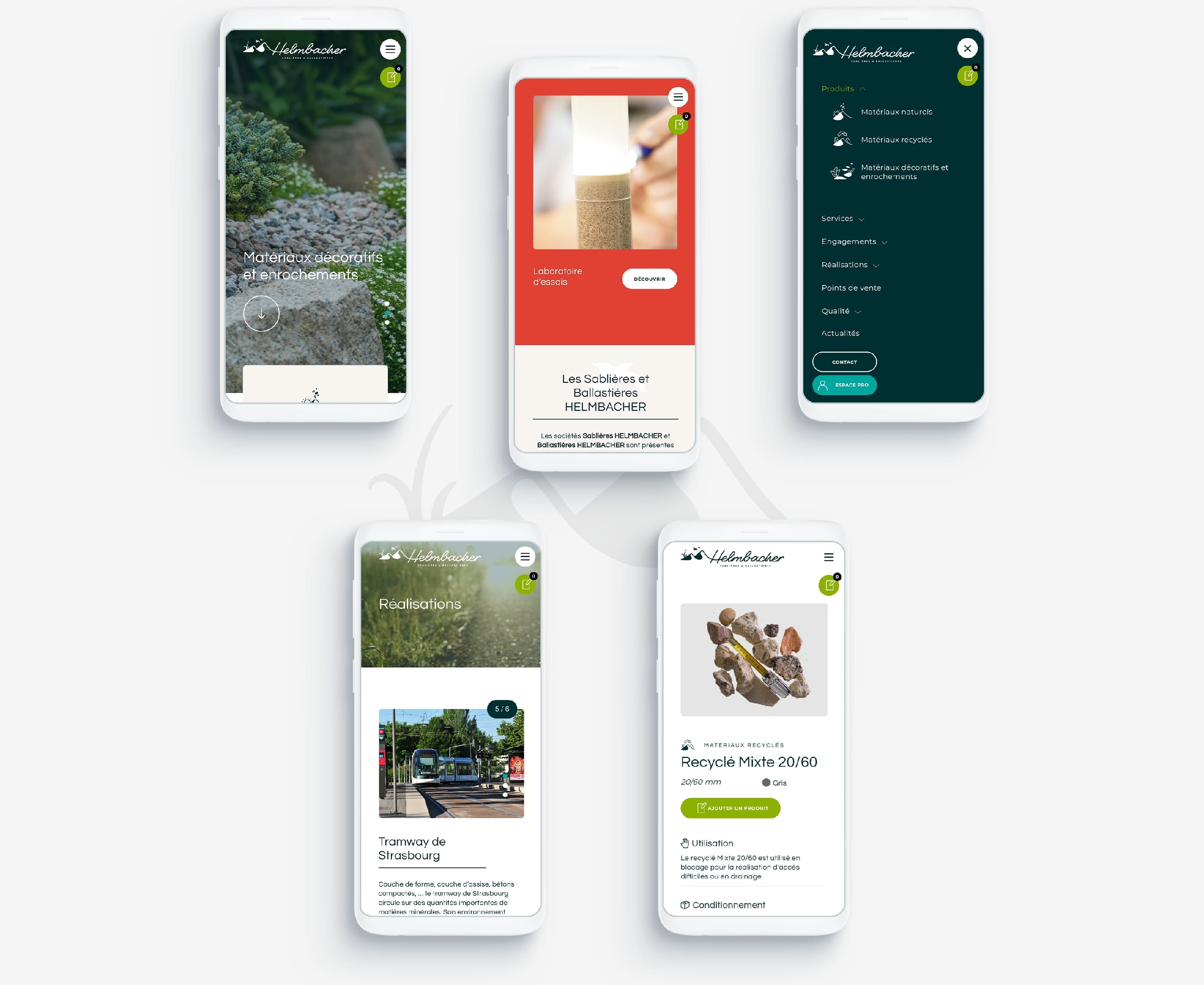 Vues mobiles du site internet Helmbacher - Agence Lucyan Vues mobiles du site internet Helmbacher - Agence Lucyan